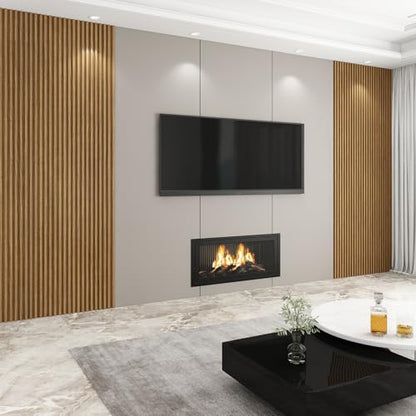 Slat Wall Panel 8-Pack, 118’’x6.1’’, Oak - size: 118’’x6.1’’-Oak
