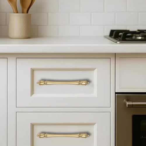 khtumeware 10 Pack 3-1/2 inch(89mm) Hole Center Champagne Bronze Cabinet Pulls Heavy-Duty Solid Warm Brass Cabinet Hardware Drawer Pulls Hardware Suitable for Kitchens bathrooms and Dressing Tables - color: Champagne Bronze, size: 3-1/2inch(89mm) hole cen