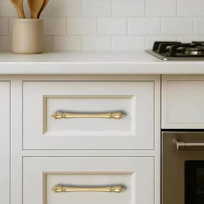 khtumeware 10 Pack 3-1/2 inch(89mm) Hole Center Champagne Bronze Cabinet Pulls Heavy-Duty Solid Warm Brass Cabinet Hardware Drawer Pulls Hardware Suitable for Kitchens bathrooms and Dressing Tables - color: Champagne Bronze, size: 3-1/2inch(89mm) hole cen