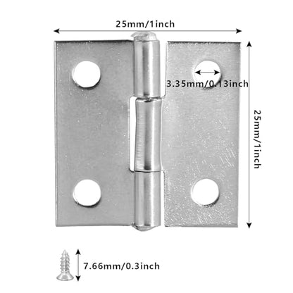 Piutouyar 12 Pack Butt Hinge 1 Inch Mini Hinges, Silver - size: 1 Inch