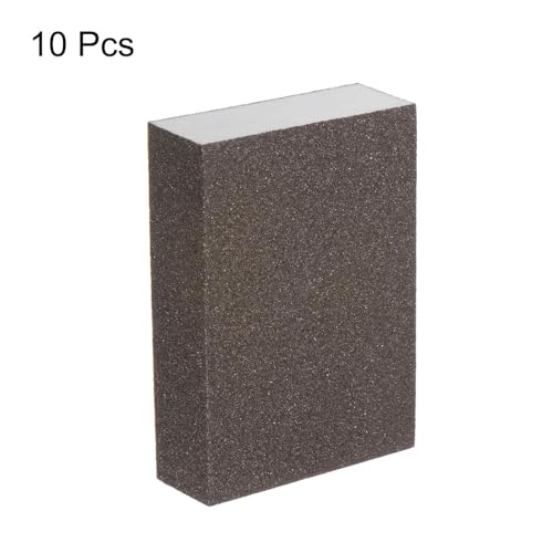 HARFINGTON 10pcs Fine Sanding Sponge Blocks 240-320 Grit Foam Sanding Block for Polishing Kitchen Metal Wood Drywall, 100x70x25mm - size: 240-320 Grit