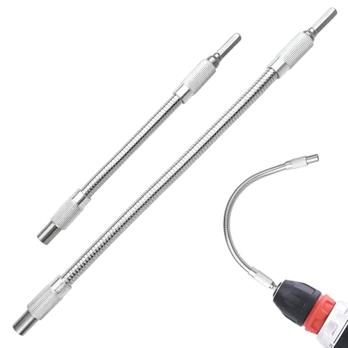 EZYoutdoor 1/4 in Hex Flexible Drill Bit Extension, 2 Pack, 7.9 & 11.8 Inch - color: 2 Pack (7.9 +11.8 Inch)