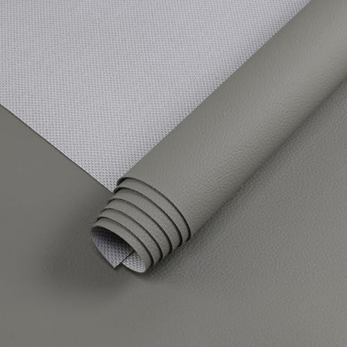 Marine Vinyl Fabric Waterproof Soft Leather Material 55"×288" Gray - color: Grey, size: 55"W x 288"L