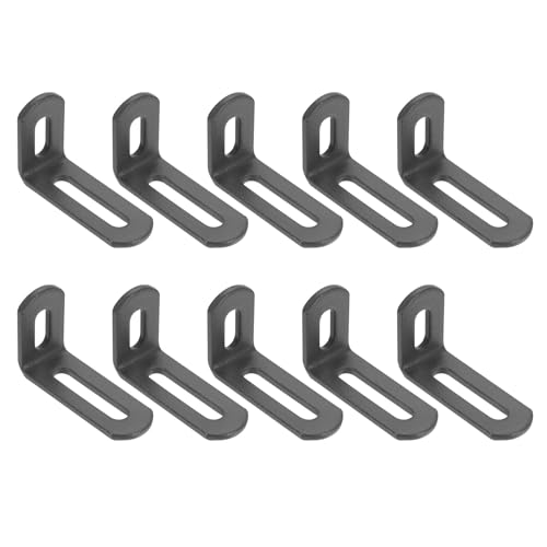 uxcell 10 Pcs Adjustable Right Angle Brackets 2"x1.2"x0.7" Deep Grey - color: Deep Grey, size: 2"x1.2"x0.7"