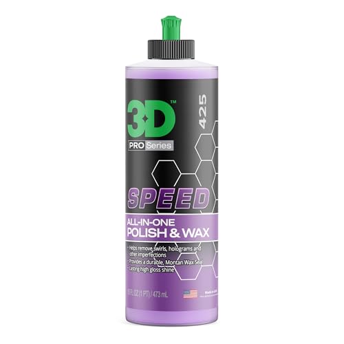 3D Speed All-In-One Polish & Wax – Scratch & Swirl Remover, Clear Coat Safe Paint Sealant – High Gloss Finish, Easy Application – 16oz – Made in USA - size: 16 Fl Oz (Pack of 1)