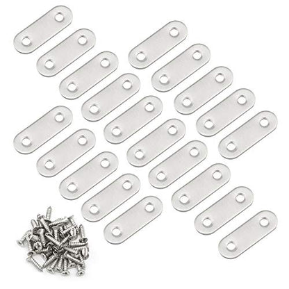 1.85 inch Stainless Steel Flat Mending Repair Plate, 20 Pack - size: 1.85inch