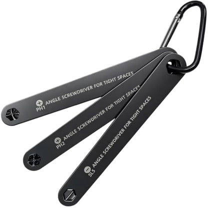 3PC Ultra Low Right Angle Offset Screwdriver Set(PH1, PH2, SL6)