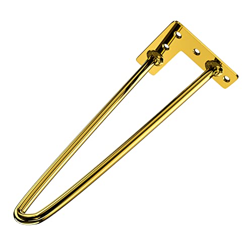 Osring 14 Inch Hairpin Legs 3/8" Dia 2 Rods, Gold Furniture Table Feet 4pcs - color: Gold, size: 14 Inch