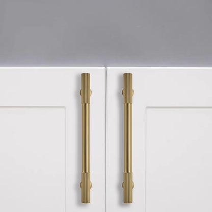 10-Pack 3-3/4 Inch Hole Center Brushed Brass Cabinet Pulls Solid Heavy Duty Cabinet Pull is Suitable for Drawers Dressers Handles Kitchens Bathroom cabinets - color: Brushed Brass, size: 3-3/4 Inch(96mm) hole center