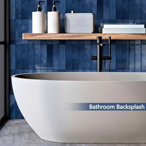 10 Sheets Upgraded Thicker Design Subway Tile Peel and Stick Backsplash - color: Blue