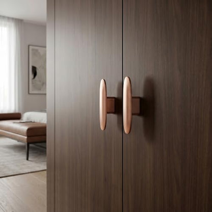 Goo-Ki 6 Pack Cabinet Knobs Brushed Copper Drawer Knobs Solid Zinc Alloy Kitchen Hardware - Modern Single Hole/Screw Cabinet Pulls Dresser Handles,1751HL-DD - color: Brushed Copper, size: 3" Full Length