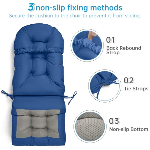 Adirondack Chair Cushion Waterproof Outdoor Rocking Chair Pads - color: Blue