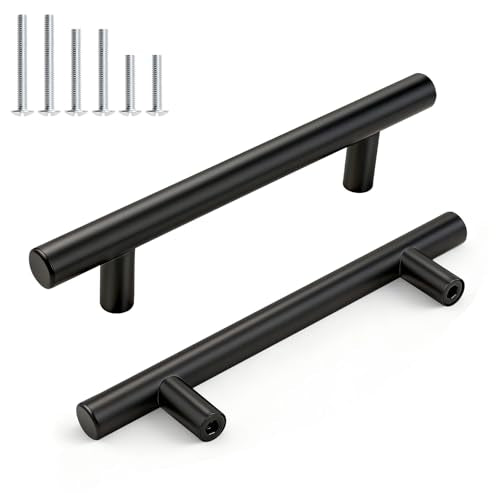 Gobrico 10 Pack 3-3/4 Inch (96mm) Hole Center Cabinet Pulls, Black Cabinet Handles, Stainless Steel Kitchen Cabinet Handles, Matte Black Kitchen Drawer Pulls, 6'' Overall Length - color: Black, size: 3-3/4 Inch Hole Center