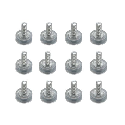 RLECS 12PCS Hard Rubber Transparent Adjustable Furniture Feet M6 Threaded Transparent Furniture Feet Sliding Leveling Pads Diameter 18mm/0.7inch for Tables Chairs Counters Benches Furniture - size: M6
