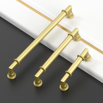 Asidrama 10 Pack 3 Inch(76mm) Brushed Gold Kitchen Cabinet Handles, Cabinet Pulls Kitchen Cabinet Hardware for Cupboard Drawer Pulls 2281 - color: Brushed Gold, size: 3" Hole Center
