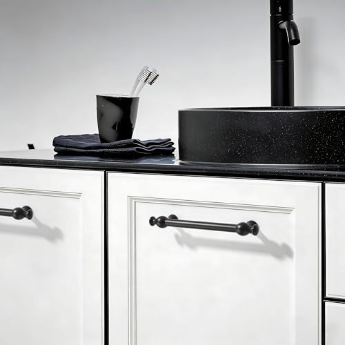 TUNNY 10 Pack Retro Cabinet Handles Matte Black 3 Inch/76mm Kitchen Cabinet Pulls, Cabinet Pulls Kitchen Cabinet Hardware Drawer Pulls TU10188 - color: Matte Black, size: 3"(76mm)Hole Center-10Pcs