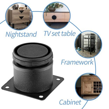Stainless Steel Adjustable Furniture Legs 2 Inch - Black - 8pcs - color: Black, size: 2"