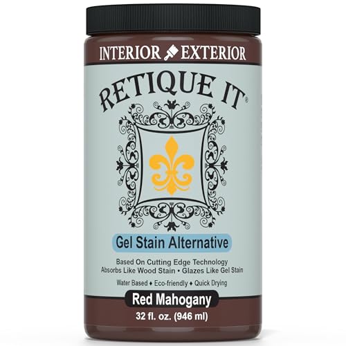 Water-Based Gel Stains by Retique It (32oz Stain, 15 Red Mahogany) - color: 15 Red Mahogany, size: 32oz Stain