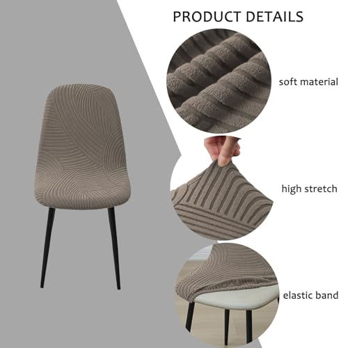 HAOYONG Modern Dining Chair Covers Printed Shell Chair Cover Lounge Armless Chair Cover Stretchable Slipcovers for Kitchen, Office, Dining Room and Living Room(Set of 2) - color: Coffee, size: 2 PCS