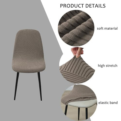 HAOYONG Modern Dining Chair Covers Printed Shell Chair Cover Lounge Armless Chair Cover Stretchable Slipcovers for Kitchen, Office, Dining Room and Living Room(Set of 2) - color: Coffee, size: 2 PCS