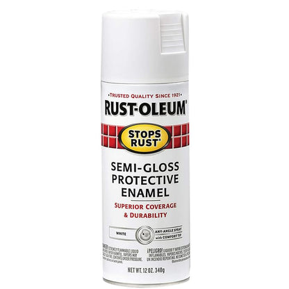 Rust-Oleum Stops Rust Spray Paint, Semi-Gloss White - color: Semi-Gloss White, size: 12 Ounce (Pack of 6)