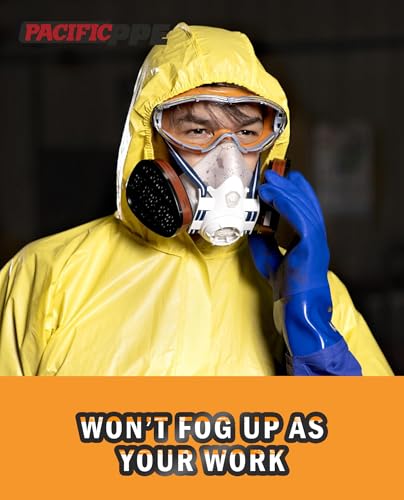 PACIFIC PPE Safety Goggles, Anti-Fog Anti-Scratch Wraparound Eyewear