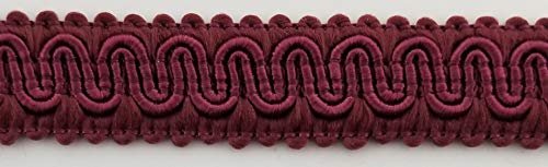 1/2" Scroll Braid Gimp w/Backing - 10 Continuous Yards - Many Color Options! (Wine) - color: Wine