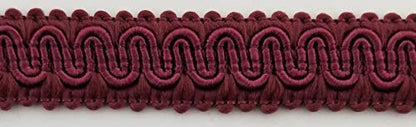 1/2" Scroll Braid Gimp w/Backing - 10 Continuous Yards - Many Color Options! (Wine) - color: Wine