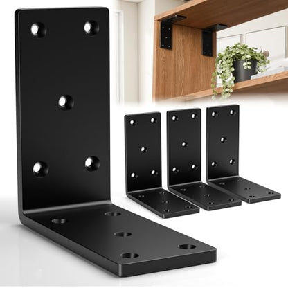 4 Pcs 5X 5 Heavy Duty L Brackets for Wood,90 Degree Angle Bracket,Thick6mm - color: 6mm- 4 PCS
