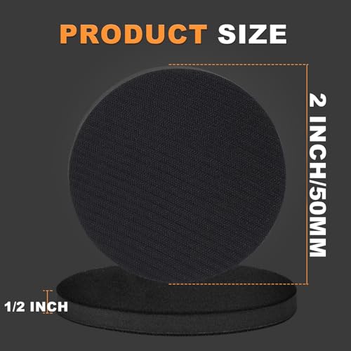 2 Inch Interface Pad: 9 Pack Hook & Loop Foam Sanding Discs Backing Pads Replacement for Mini RO Sander Detail Sanding,Soft Density Sponge Round Cushion Buffer - style: 2" No-Hole Interface Pad