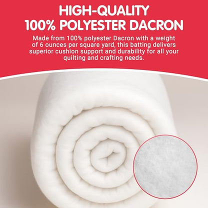 FOAMYFOAM 36 Inch Wide Bonded Dacron Upholstery Grade Polyester Batting - Cushion Support, Quilting Supplies, Furniture Upholstery, Craft Projects, Durable Polyester Batting (5 Yard) - color: 36" Wide, size: 5 Yard long