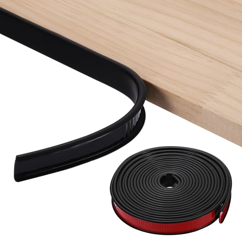 uxcell U-Shape Edge Banding, 0.98 Inch x 19.7Ft TPE Self-Adhesive Veneer Edging Trim Furniture Flexible Corner Edge Protector for Cabinets Countertop Shelves Restoration, Black - color: Black, size: 0.98 Inch x 19.7Ft