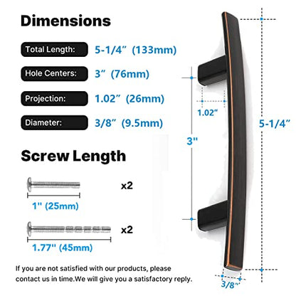 homdiy 5 Pack Oil Rubbed Bronze Cabinet Pulls, Solid Zinc Alloy, 3 Inch CC - color: Oil Rubbed Bronze, size: 3 Inch Hole Center