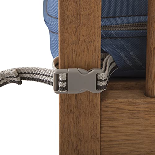 Classic Accessories Ravenna Water-Resistant 17 x 15 x 2 Inch Patio Seat Cushion, Empire Blue, Chair Seat Cushion - color: Empire Blue, size: 17"W x 15"D x 2"Thick