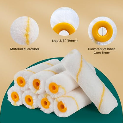 Paint Roller Kit, 14 Pack, 4 Inch Paint Roller with Tray Liners
