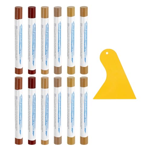 uxcell 12Pcs Wood Filler Sticks Kit, 12 Colors European & Brown Series - color: European Brown Series