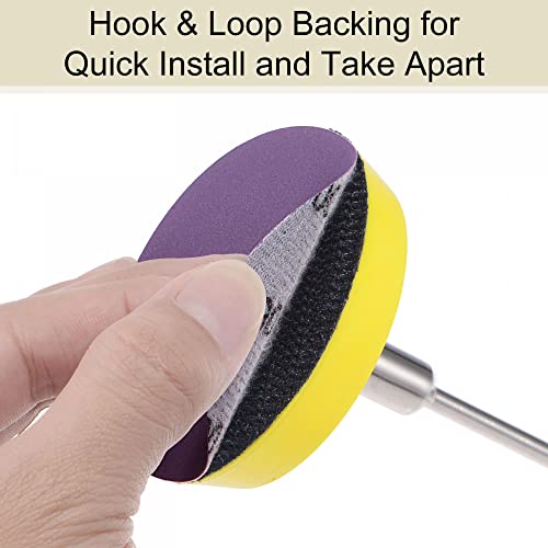 uxcell 20Pcs 3-Inch Purple Sanding Discs 2000 Grits Hook and Loop Professional Aluminum Oxide Sand Paper Wet Dry Polish for Wood Metal Paint Finishing - style: 2000 Grit