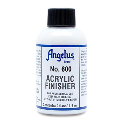 Angelus No. 600 Acrylic Leather Finisher – Flexible Clear Coat for Leather Shoes, Bags, Jackets & Accessories, High Shine Finish for Leather Craft & Restoration. No. 600-4 fl oz - size: 4 Fl Oz (Pack of 1)