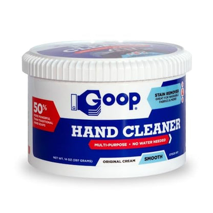 GOOP Multi-Purpose Hand Cleaner- Waterless Hand Degreaser, Laundry Stain Remover - NonToxic and Biodegradable Cleaner Remove Dirt, Oil, Paint, Ink, and Clothes Stains Original, 14oz Pack of 1 - size: 14 Ounce (Pack of 1)