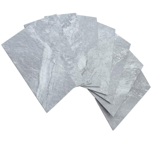 AULIGET 100-Piece Peel and Stick Backsplash Wall Tiles, 3" x 6" PVC Grey Marble Faux Stick on Tiles for Backsplash Kitchen, Bathroom, Laundry Room, Camper, Fireplace - color: Grey Marble