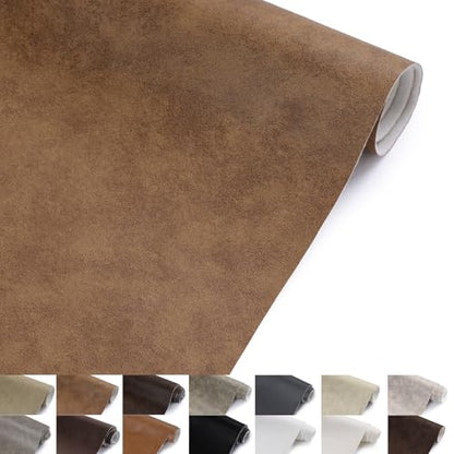 Faux Leather Vinyl Upholstery Fabric by The Yard 1.3mm Thick 1 Yard 55"x36" - color: Wheat, size: 1 Yard