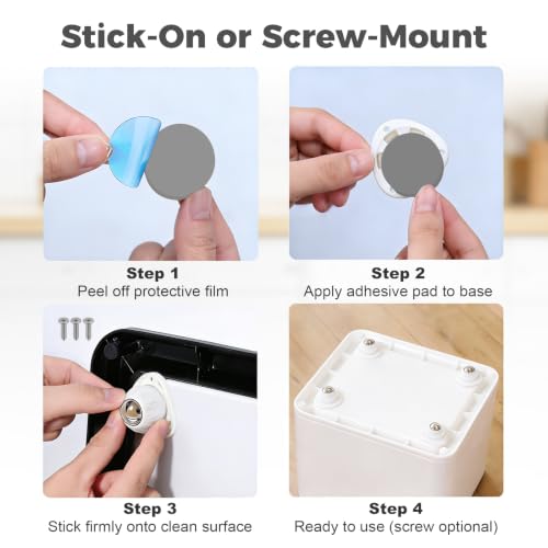 Heavy Duty Self Adhesive Furniture Casters 4 Pack Stick-On Swivel Wheels - color: White-4