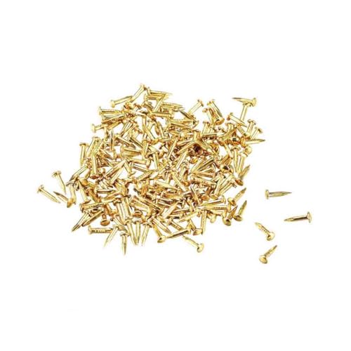 Tiny Wooden Nails for DIY Craft Projects, Antique Drawer Repairing, Mini Boxes Decorative Accessories[Set of 200pcs] (1×6mm, Gold) - color: Gold, style: 1*6mm