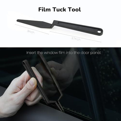 Black Window Tinting Vinyl Wrap Kit: Squeegee, Cutter, Film Tuck Tool
