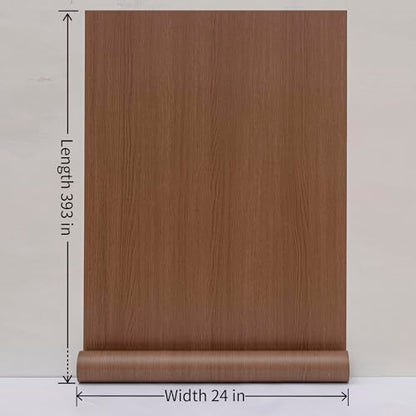 HaiminWallpaper 24" x 393" Wood Contact Paper Peel and Stick Vinyl Roll - color: Brown (03)