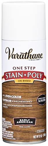 Varathane One Step Stain & Poly Semi-Gloss Early American Wood Spray - color: Early American, size: 12 Ounce Spray (Pack of 1)