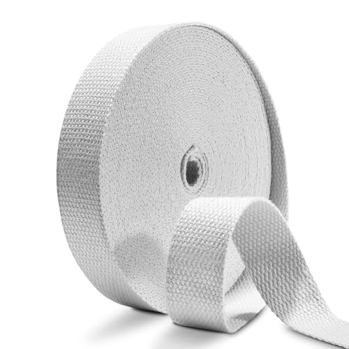 Cotton Webbing 1 Inch 12 Yards LightGray Cotton Webbing Straps for Bags Handles, 1 Inch Weave Webbing for Cloth Tote Bag Straps Making,Cloth Belt, DIY Crafts Decoration - color: Light Gray 12Yards, size: 1 inch