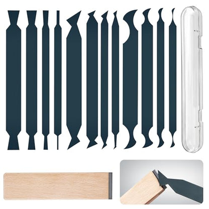 14 Pcs Cabinet Scraper Cards and Cabinet Scraper Burnisher