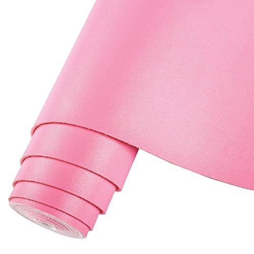 HGUAN Smooth Solid Color Light Pink Faux Leather 12"X53"(30cmX135cm),Faux Leather Sheets Roll Very Suitable for Making Crafts, Leather Earrings, Bows,Sewing (Light Pink) - color: Light Pink
