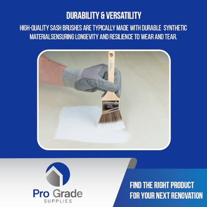 Pro Grade - Paint Brushes - 12Ea 2.5" Angle Brushes (Pack of 12) - size: 12Ea 2.5A (Pack of 12)